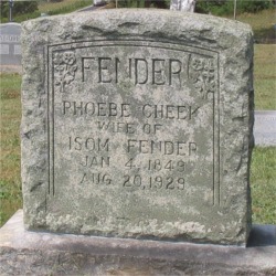 Gravestone of Phoebe Cheek Fender