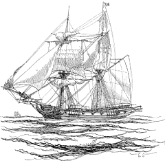 A brig ship