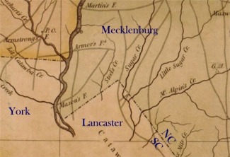 Map of the Mecklenburg County area