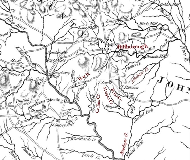 Map of Orange Co., NC