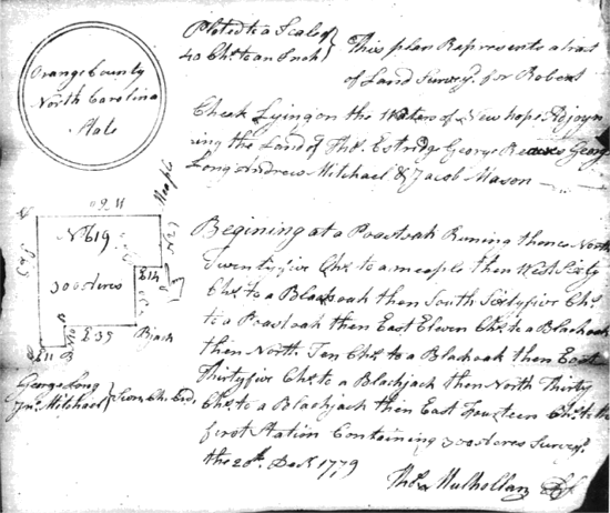 Land Grant to Robert Cheek