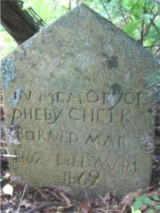 Phebe Woodruff Cheek Gravestone