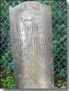 Gravestone of Candis Cheek Choate